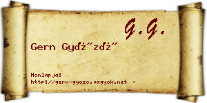 Gern Győző névjegykártya
